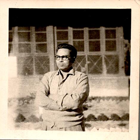 Shri S. P. Ghuwalewala as a young tea planter outside a garden bungalow